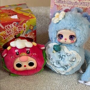 Cute Plush Toy Set - Pink and Blue